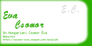 eva csomor business card