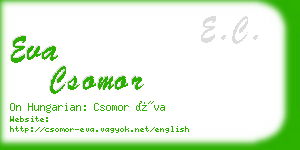 eva csomor business card